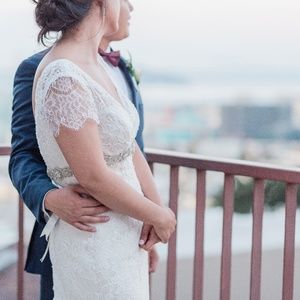 Vintage Lace Trumpet Wedding Dress (With Bustle!)